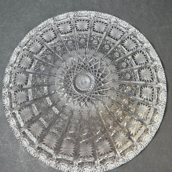 Rare Vintage European Czech Brilliant Cut Glass Handcut Queen Lace 24% Lead Crys - Picture 5 of 12